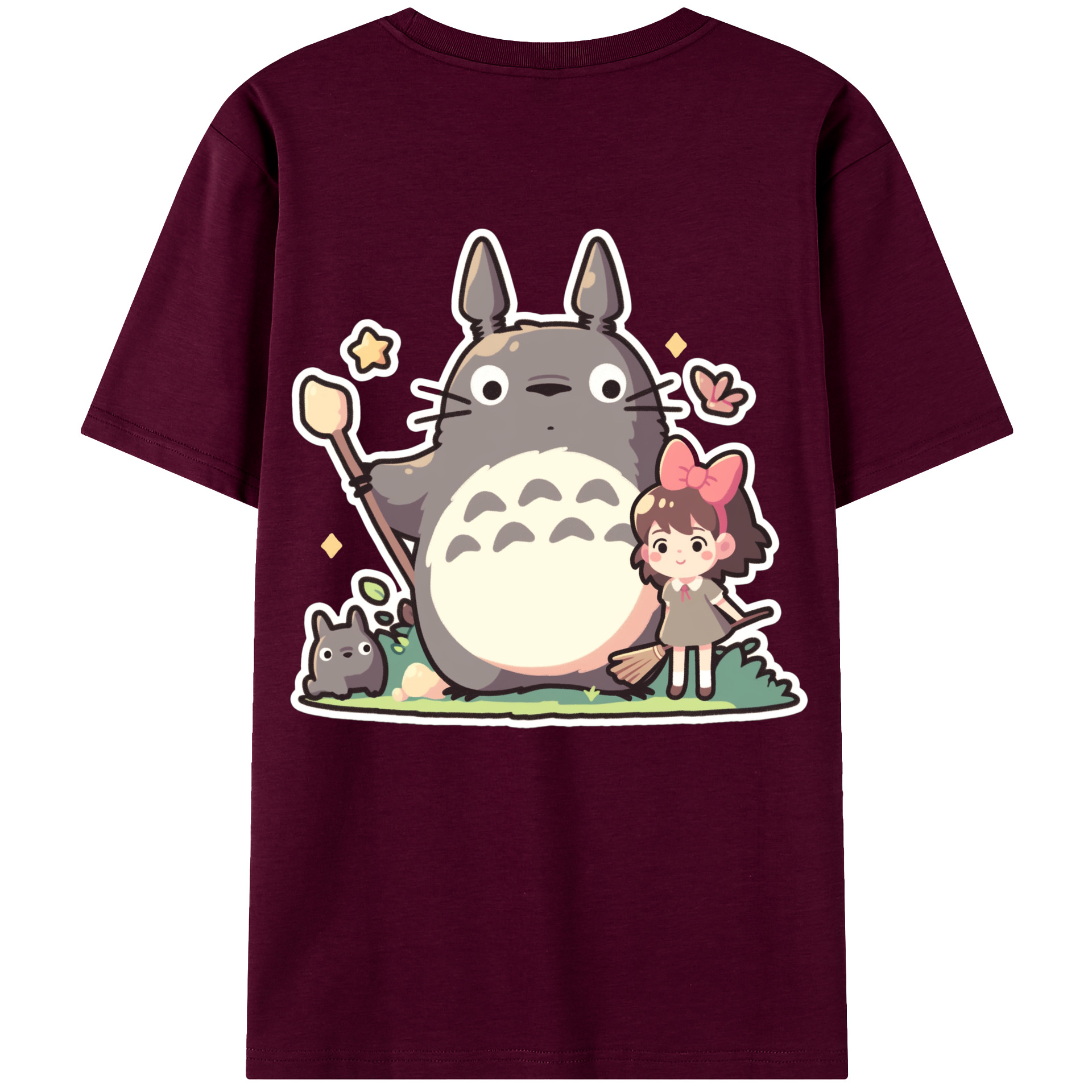 （画像用） となりのトトロ 草壁メイ 草壁サツキ My Neighbor Totoro Satsuki Kusakabe Mei Kusakabe レディース半袖Tシャツ(バックプリント)